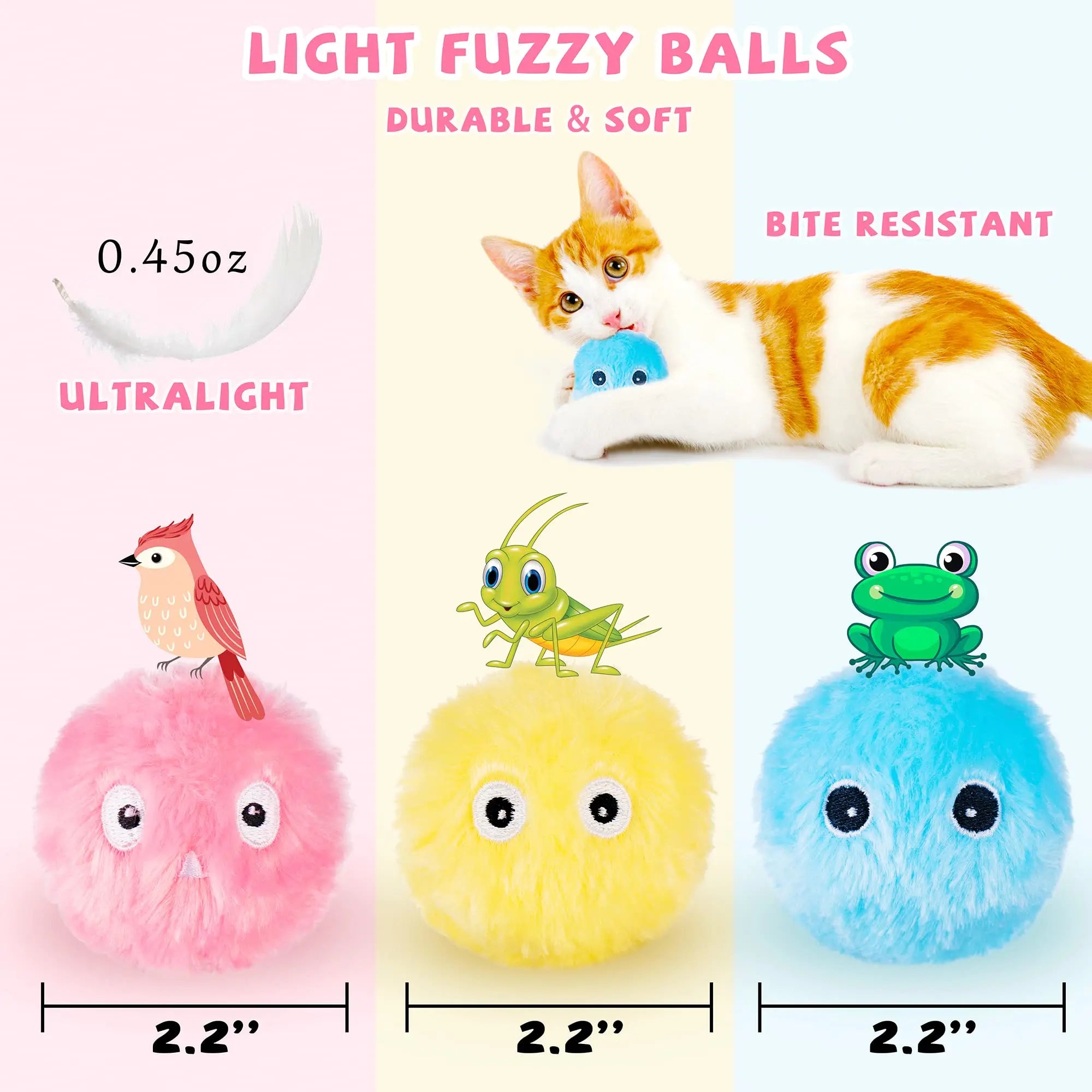 Gravity Smart Rolling Ball Toy Teaser Cat Ball Catnip Sounding Teething Bite Resistant Self-Happy Boredom Relief Cat Toy