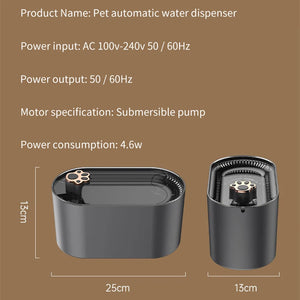 New Smart Pet Cat Water Fountain 3L Automatic Cat Dog Water Fountain Feeder UltraQuiet LED Light USB Electric Drinking Dispenser