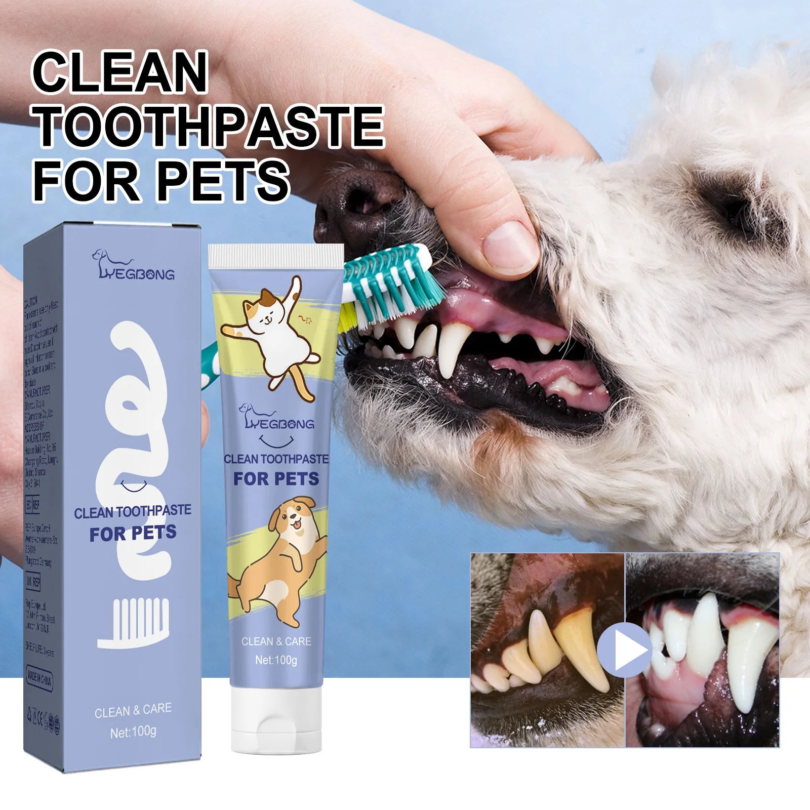Pet Toothpaste Kitten Dental Plaque Tartar Removal Teeth Whitening Toothpaste Dog Mouth Fresh Deodorant Oral Care Grooming Tools